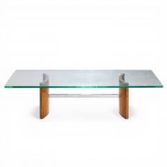 Vladimir Kagan Vladimir Kagan for Selig Mid Century Walnut and Glass Propeller Coffee Table - 4545130