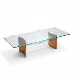 Vladimir Kagan Vladimir Kagan for Selig Mid Century Walnut and Glass Propeller Coffee Table - 4545131