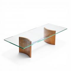 Vladimir Kagan Vladimir Kagan for Selig Mid Century Walnut and Glass Propeller Coffee Table - 4545133
