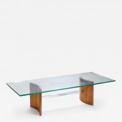 Vladimir Kagan Vladimir Kagan for Selig Mid Century Walnut and Glass Propeller Coffee Table - 4545210