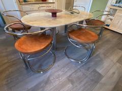 Vladimir Tatlin MODERNIST TUBULAR CHROME AND LEATHER ITALIAN DINING CHAIRS - 2314210