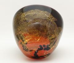 Volcanic Red and Black Terre Des Arts Handblown Glass Bowl - 3055478