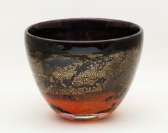 Volcanic Red and Black Terre Des Arts Handblown Glass Bowl - 3055480