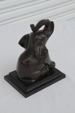 Vtg Pair ART DECO Baby Elephant BookEnds Bronzed Metal - 4175035