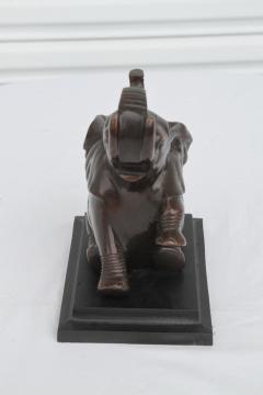 Vtg Pair ART DECO Baby Elephant BookEnds Bronzed Metal - 4175038