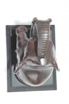 Vtg Pair ART DECO Baby Elephant BookEnds Bronzed Metal - 4175058