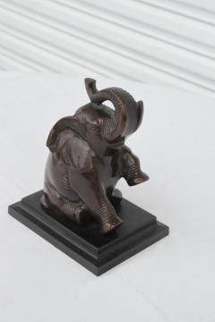 Vtg Pair ART DECO Baby Elephant BookEnds Bronzed Metal - 4175081