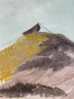 W E Messner BOAT ON SANDY BEACH DUNES OIL PAINTING BY W E MESSNER - 1642246