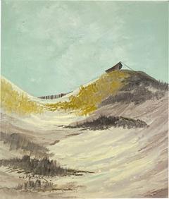 W E Messner BOAT ON SANDY BEACH DUNES OIL PAINTING BY W E MESSNER - 1656178