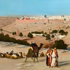 W J Appler Large Orientalist Oil Painting of Jerusalem by W J Appler 1919 - 4622179