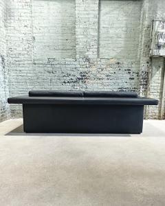 W K Wohnen Post Modern Black Leather Sofa Germany 1980 - 3518228