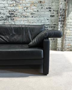 W K Wohnen Post Modern Black Leather Sofa Germany 1980 - 3518230