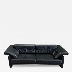 W K Wohnen Post Modern Black Leather Sofa Germany 1980 - 3521168