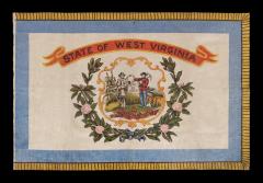 WEST VIRGINIA STATE PARADE FLAG ON GLAZED COTTON CA 1929 - 719871