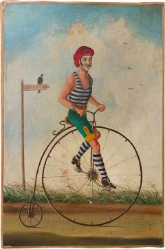 WHIMSICAL OIL ON CANVAS THE BICYCLE  - 2234507