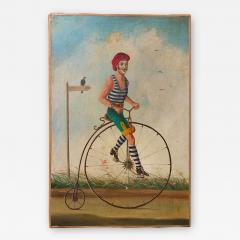 WHIMSICAL OIL ON CANVAS THE BICYCLE  - 2234509