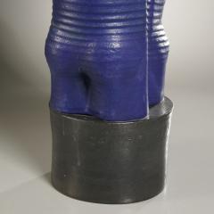 WILLIAM LAU BLUE AND BLACK CERAMIC ABSTRACT SCULPTURE BY WILLIAM LAU - 2235042