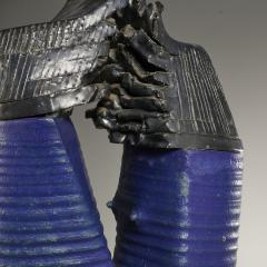 WILLIAM LAU BLUE AND BLACK CERAMIC ABSTRACT SCULPTURE BY WILLIAM LAU - 2235046