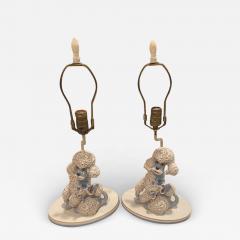 WONDERFUL PAIR OF MID CENTURY ITALIAN CERAMIC POODLE LAMPS - 2828559