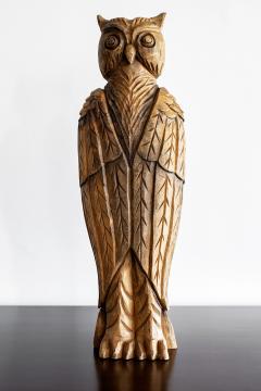 WOOD OWL SCULPTURE - 1021328