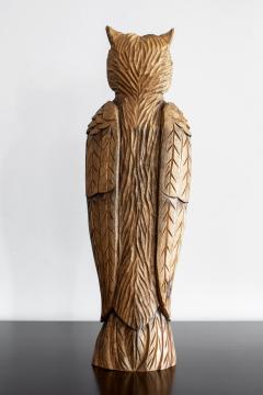 WOOD OWL SCULPTURE - 1021332