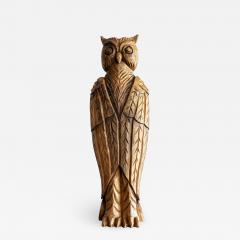 WOOD OWL SCULPTURE - 1023402