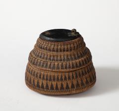 WOVEN TRIBAL CONTAINER W LID - 3996786