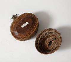 WOVEN TRIBAL CONTAINER W LID - 3996794