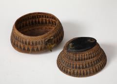 WOVEN TRIBAL CONTAINER W LID - 3996795