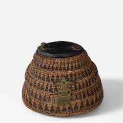 WOVEN TRIBAL CONTAINER W LID - 4000231