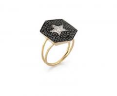 WW STAR RING WITH WHITE AND BLACK DIAMONDS - 3642646