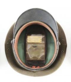 WWII USMC Officers Visor Cap Joe Foss Embossed on the Sweatband - 3672882