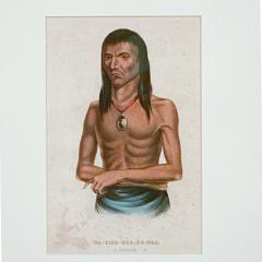 Wa Bish Kee Pe Nas A Chippewa McKenney Hall Engraving 19th Century - 2918957