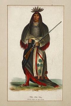 Wa Na Ta Grand Chief of the Sioux McKenney Hall Engraving 19th Century - 2859453