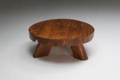 Wab Sabi Wooden Round Coffee Table 1950s - 2340135