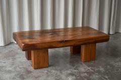 Wabi Sabi Brutalist Style Solid Oak Coffee Table Mid 20th Century - 4528528