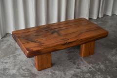 Wabi Sabi Brutalist Style Solid Oak Coffee Table Mid 20th Century - 4528539