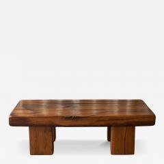 Wabi Sabi Brutalist Style Solid Oak Coffee Table Mid 20th Century - 4528762