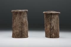 Wabi Sabi Pair of Bee Hive Stools 19th Century - 2670371