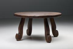 Wabi Sabi Rustic Coffee Table with Hook Legs 1940s - 2558785