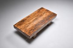 Wabi Sabi Rustic modern oak bench coffee table 1960s - 2067219