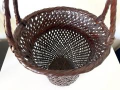 Waichisai II Wada Large Japanese Bamboo Ikebana Basket by Wada Waichisai II with Signed Box - 4813012