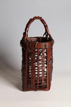 Waichisai III Wada Handled Flower Basket Named Well Head ca 1930 - 4608534