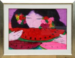 Walasse Ting Woman Eating Watermelon - 162186