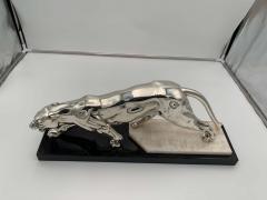 Walking Panther Sculpture Silver plate Marble France circa 1930 - 2354908