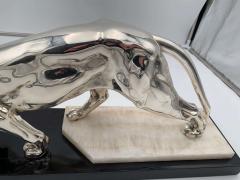 Walking Panther Sculpture Silver plate Marble France circa 1930 - 2354910