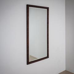Wall Mirror in Ribbed Walnut Frame Italy - 4441394