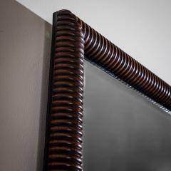 Wall Mirror in Ribbed Walnut Frame Italy - 4441395