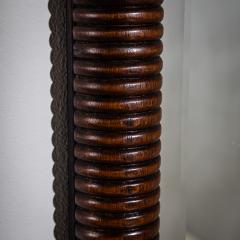 Wall Mirror in Ribbed Walnut Frame Italy - 4441399