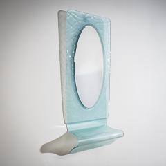 Wall Mirror with Console in Blue Glass Italy Mid 20th Century - 4710493